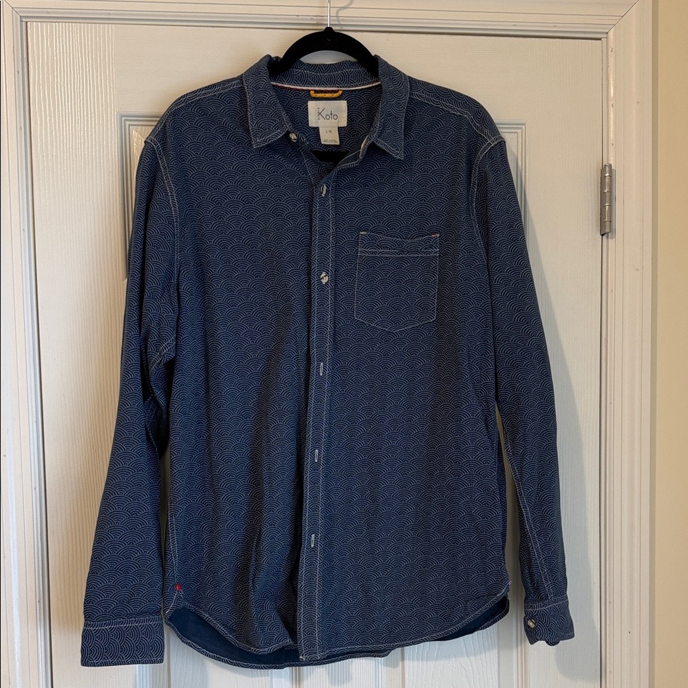 Kato Navy Button Down Shirt for Men
